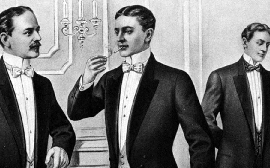 smokin giymiş beyler. çizim.